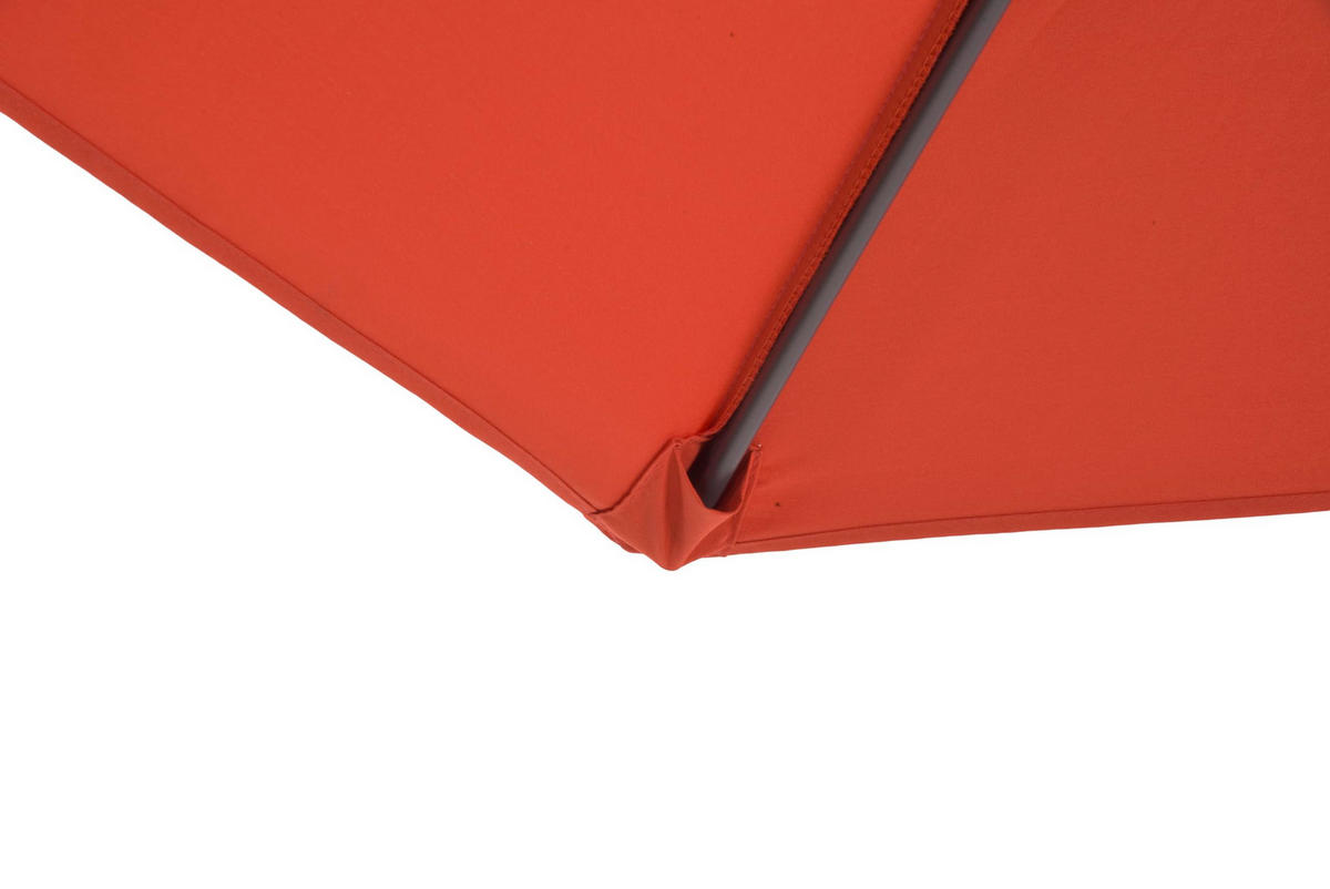 SONNENSCHIRM Thomas Ø 300cm 6 Streben Terrakotta Gartenschirm - Terracotta, Kunststoff (300/300cm) - DELUKE