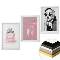 WANDBILDER 3er-Set - 40x60 cm Weißer Rahmen - Stilvolle pinkfarbene Accessoires - Weiß, Kunststoff (40/60cm) - ArtPrintCave