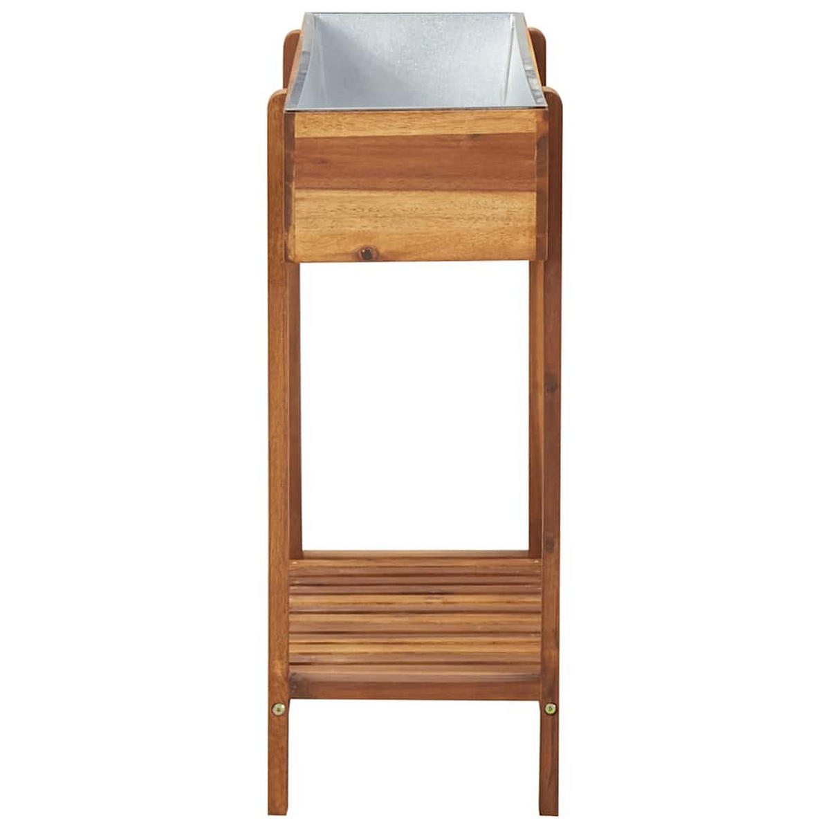 ERHÖHTER Garten-Hochbeet Akazie Massivholz Und Zink - Braun, Holz (90/75/30cm) - vidaXL