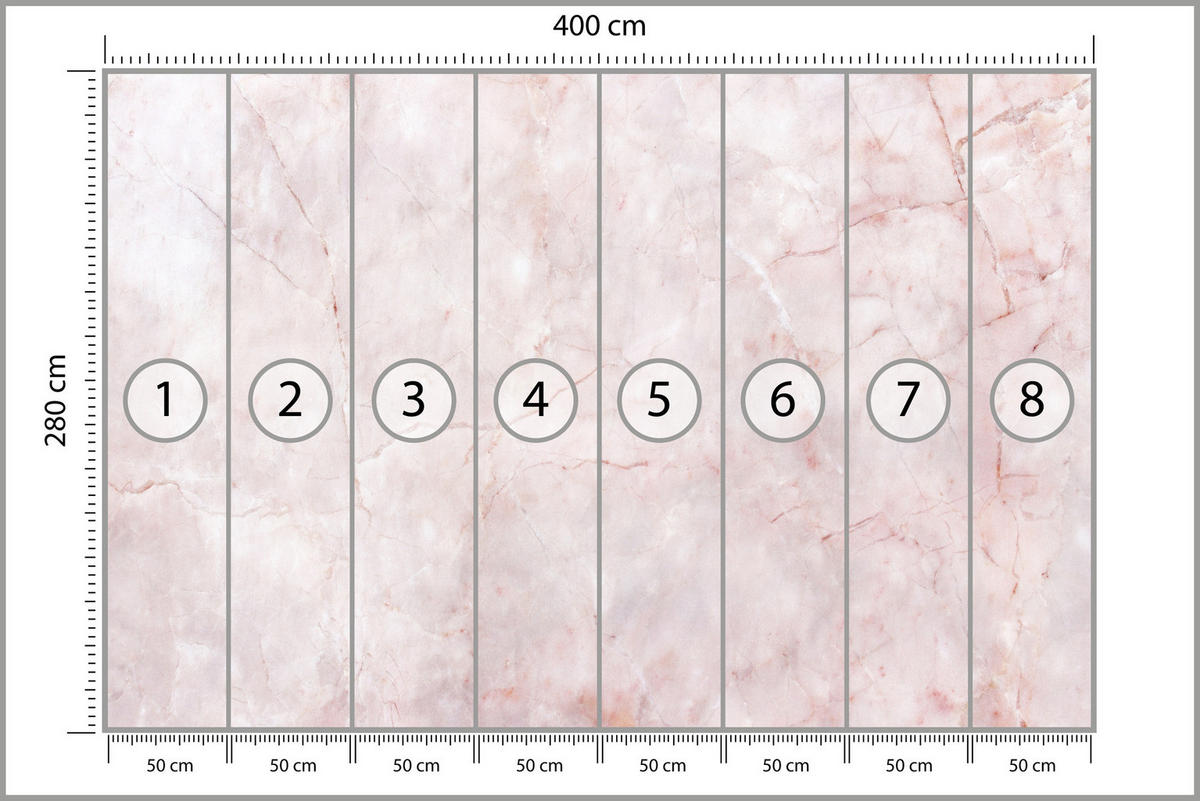 FOTOTAPETE Rosa Marmor Abstraktion Moderne Muster 400x280 - Rosa, Papier (400/280cm) - Muralo
