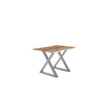 ESSTISCH LUBIN - Beige/Silberfarben, Holz/Metall (80/120/77cm) - SAM