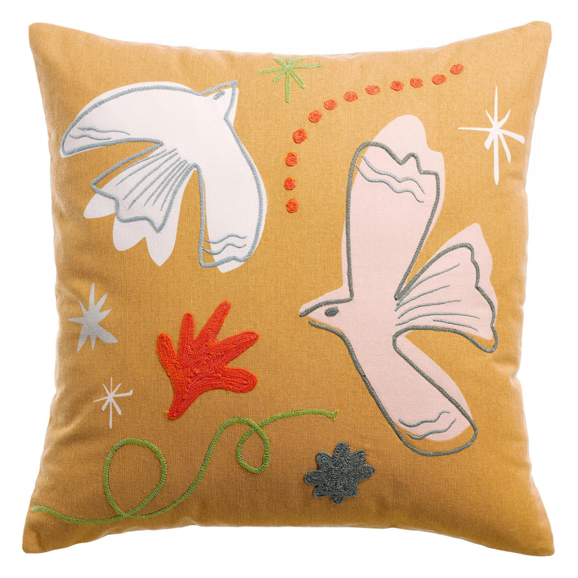 BESTICKTES KISSEN Anka zimt 45 x 45 cm - Braun, Textil (45/45cm) - Vivaraise