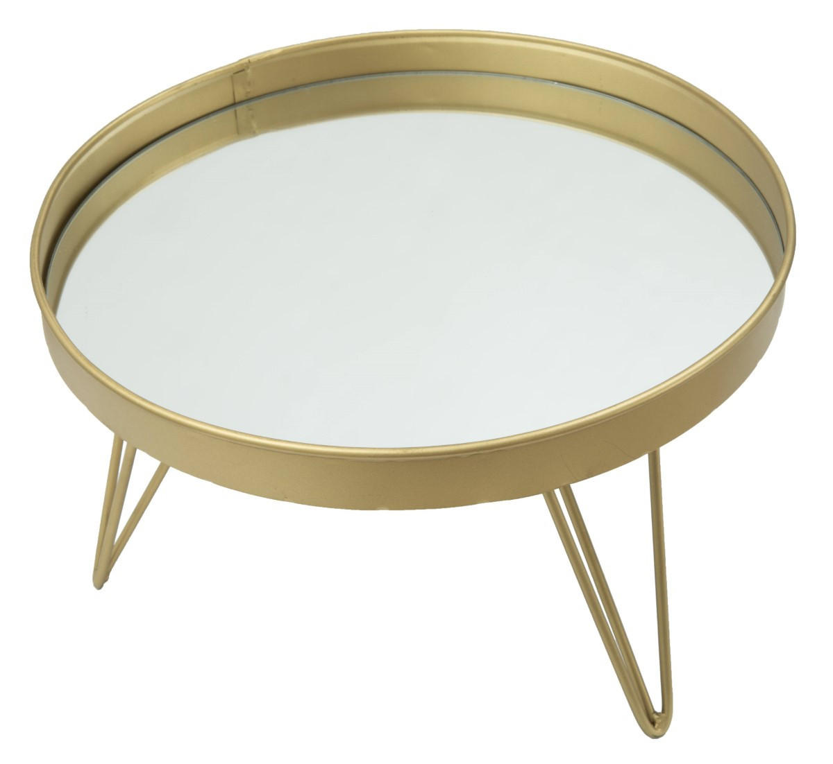 SPIEGELTABLETT mit Füßen 31/31/18 cm - Goldfarben, Metall (31/18cm) - Mauro Ferretti