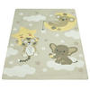 KINDERTEPPICH waschmaschinenwaschbar Tiere auf Wolken Kinderzimmer schmutzabweisend Beige Rechteckig 155x230 - Beige, Textil (155/230cm) - KADIMA DESIGN