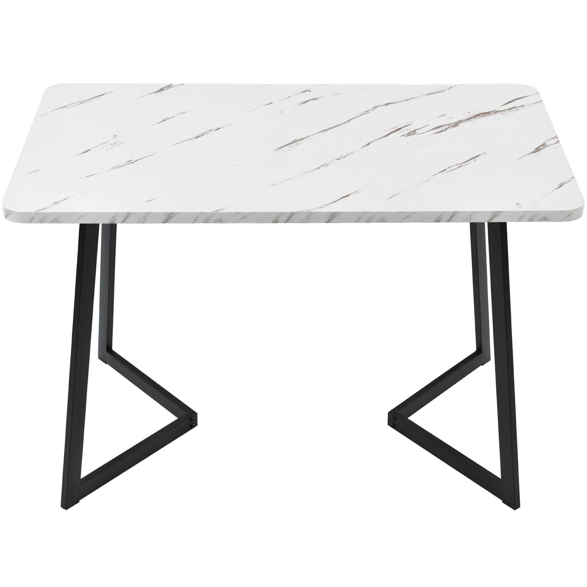 ESSTISCH Marmoroptik Weiß/Schwarz 117/68/75 cm - Weiß, Holz (68/117/75cm) - PANGIVO