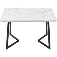 ESSTISCH Marmoroptik Weiß/Schwarz 117/68/75 cm - Weiß, Holz (68/117/75cm) - PANGIVO