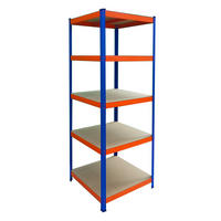 RAFT albastru portocaliu 5 polițe metal - multicolor, material plastic/compozit lemnos (60/200/60cm) - Relaxdays