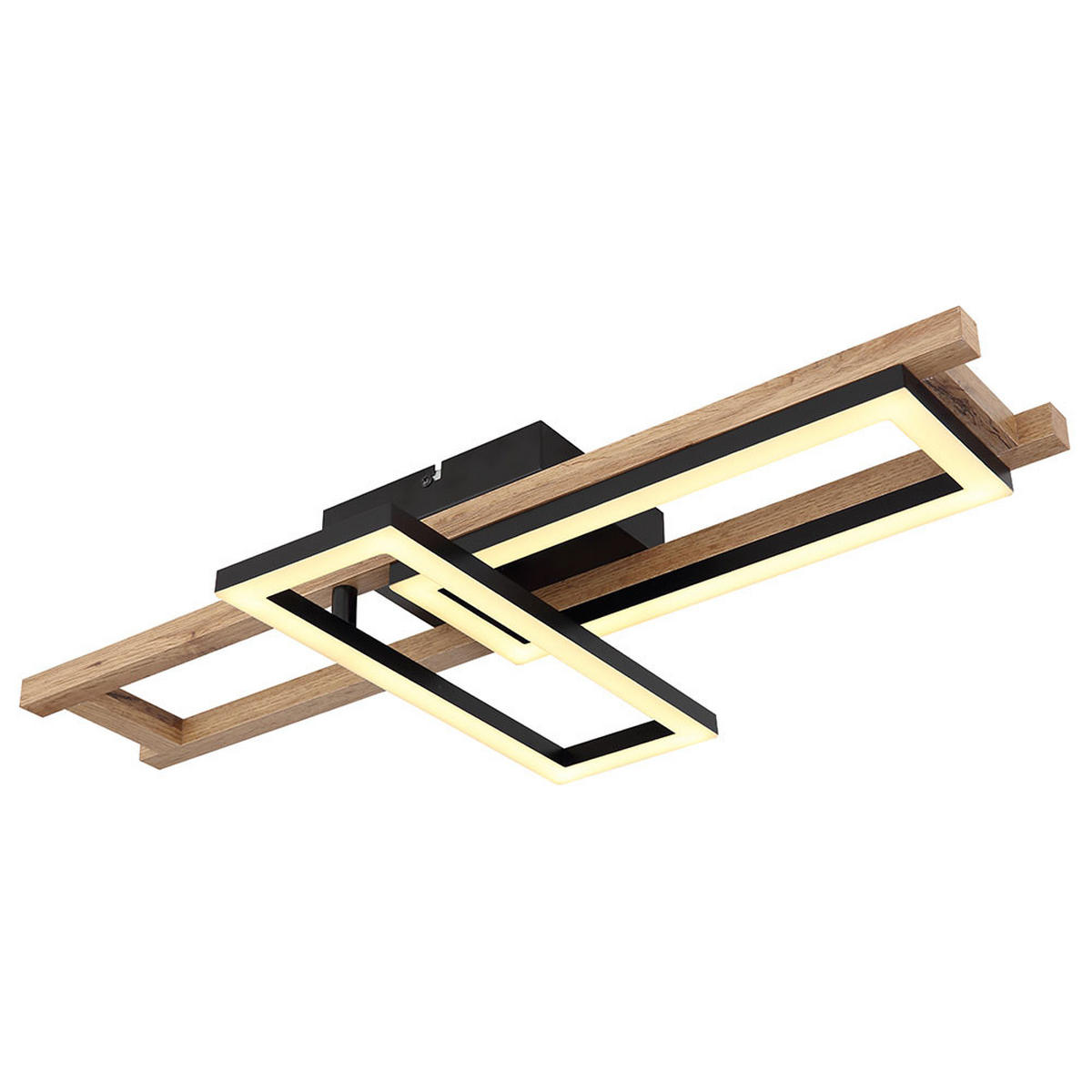 LED DECKENLEUCHTE ILLA Holzoptik Braun - Braun, Metall (69/36.5/10.5cm) - Globo Lighting