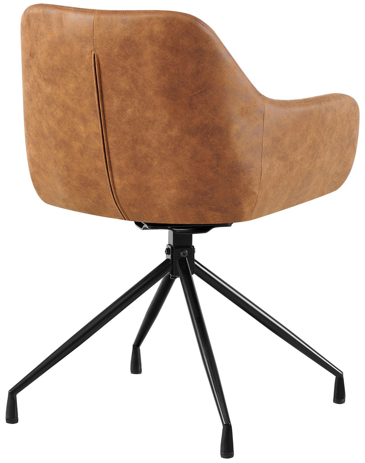 ESSZIMMERSTUHL Lederlook Hellbraun - Hellbraun/Schwarz, Textil/Metall (58/81/58cm) - CLP
