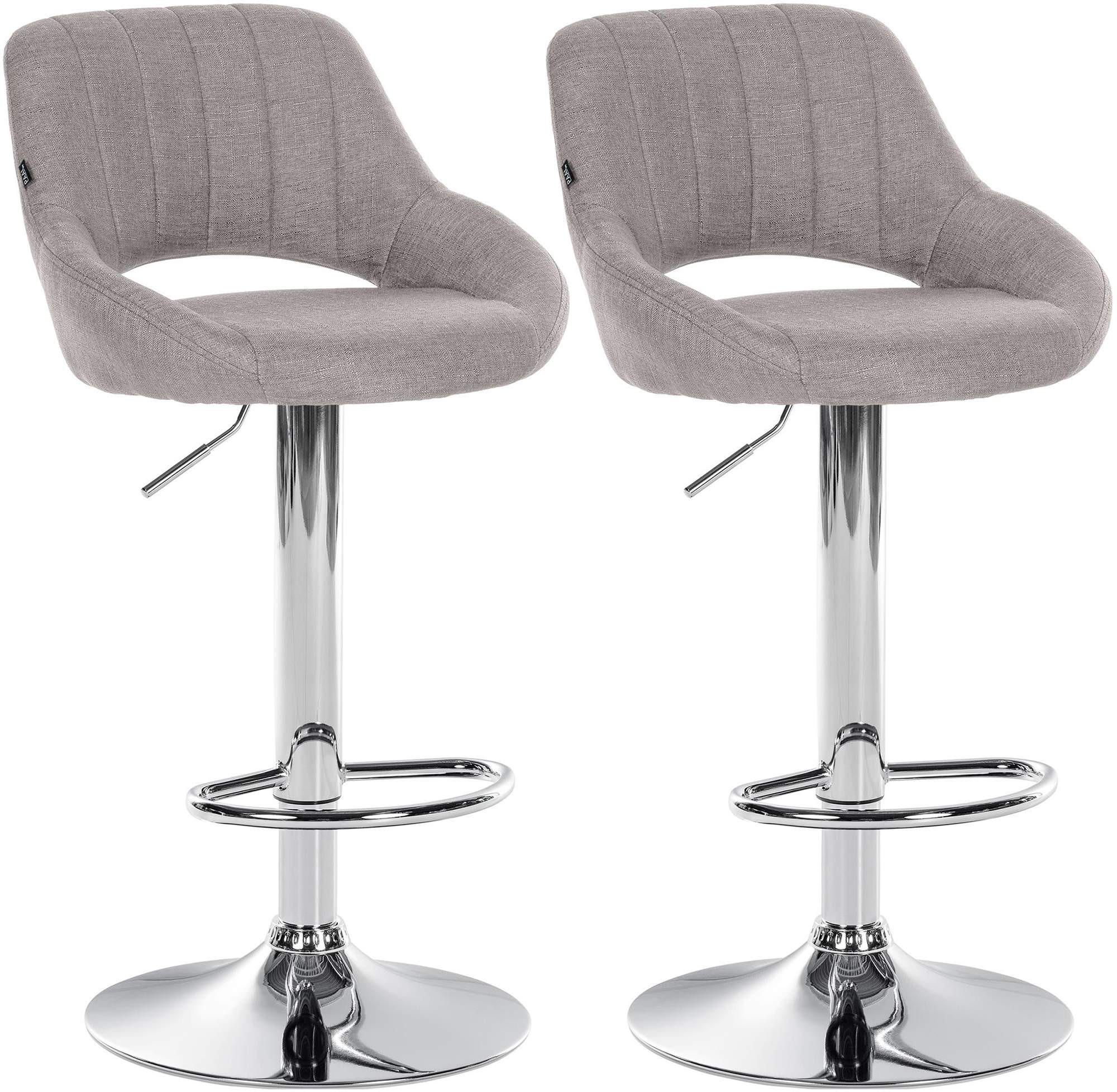 BARHOCKER 2er Set Stoff grau - Grau, Textil (47/85/48cm) - CLP