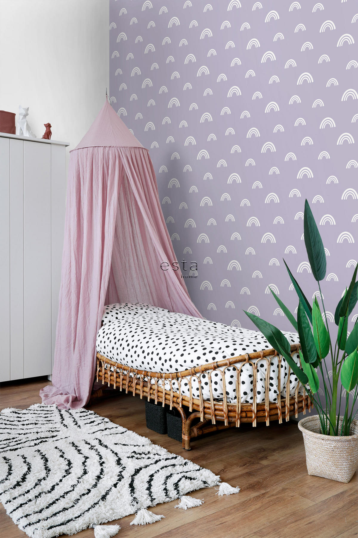 TAPETE Regenbogen 50 x 900 cm - Lila, Papier (50/0.1cm) - ESTAhome