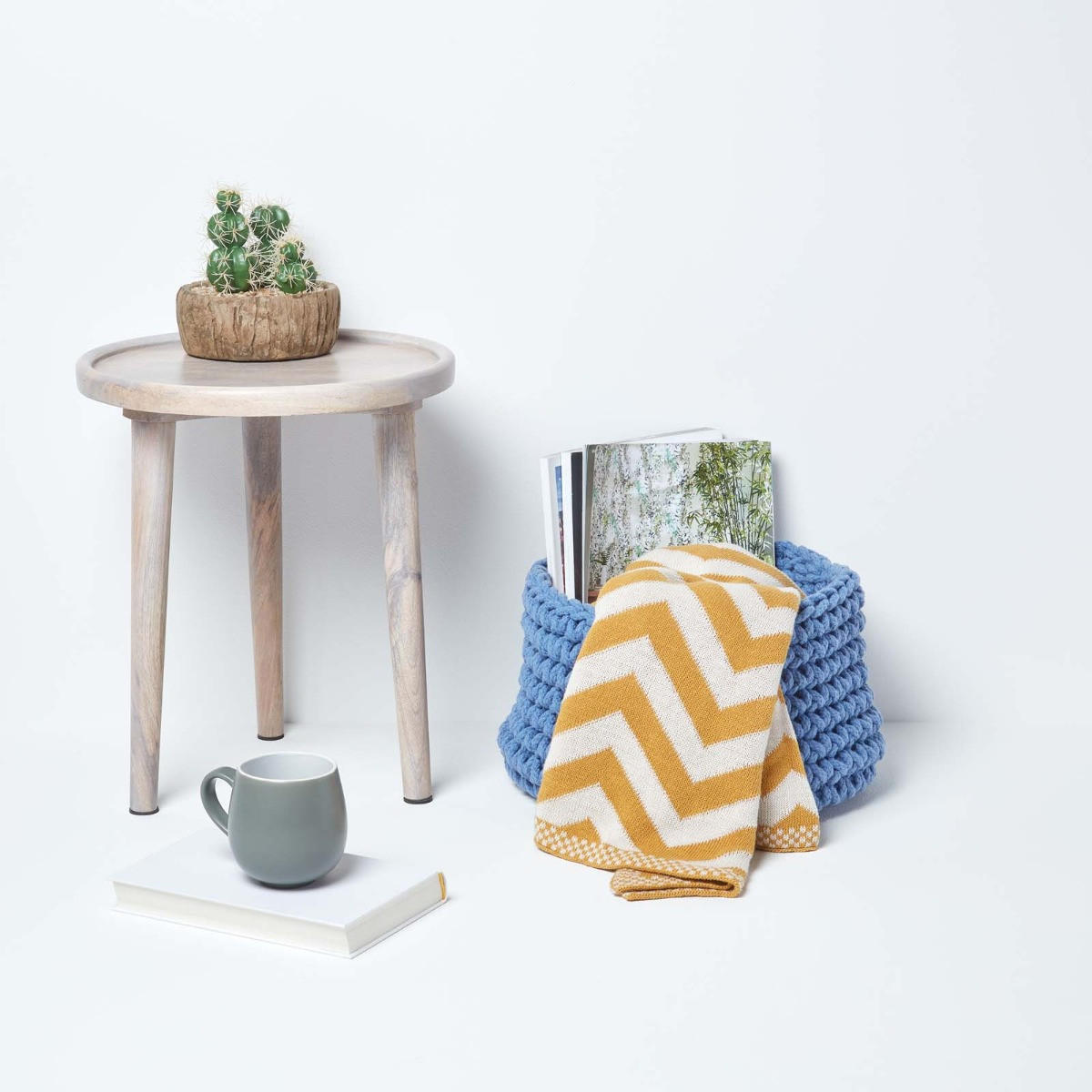 AUFBEWAHRUNGSKORB Baumwolle 37/21 cm - Blau, Textil (37/37/21cm) - Homescapes