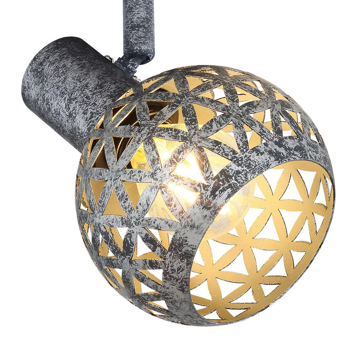 DECKENLEUCHTE Metall Grau antik LELA - Grau, Metall (75.2/10/20.5cm) - Globo Lighting