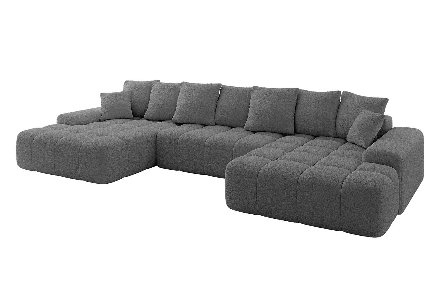 ALTDECOR SEDACÍ SOUPRAVA ENSI-U – 353 × 164 × 69 cm platinová barva