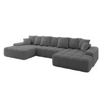 WOHNLANDSCHAFT ENSI-U - 353x164x69 cm Platinfarben - Platinfarben, Holzwerkstoff/Kunststoff (357/69/164cm) - ALTDECOR