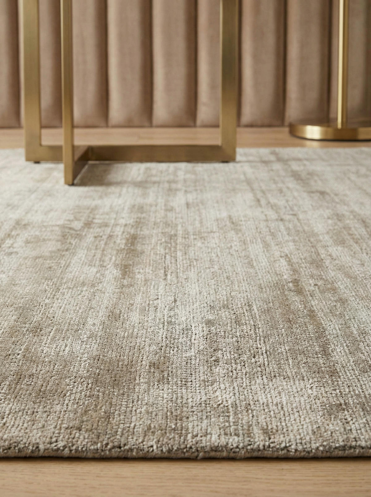 TEPPICH Viskose handgewebt zeitloses Design BARI, Taupe 120x170 cm - Beige, Textil (120/170cm) - KADIMA DESIGN