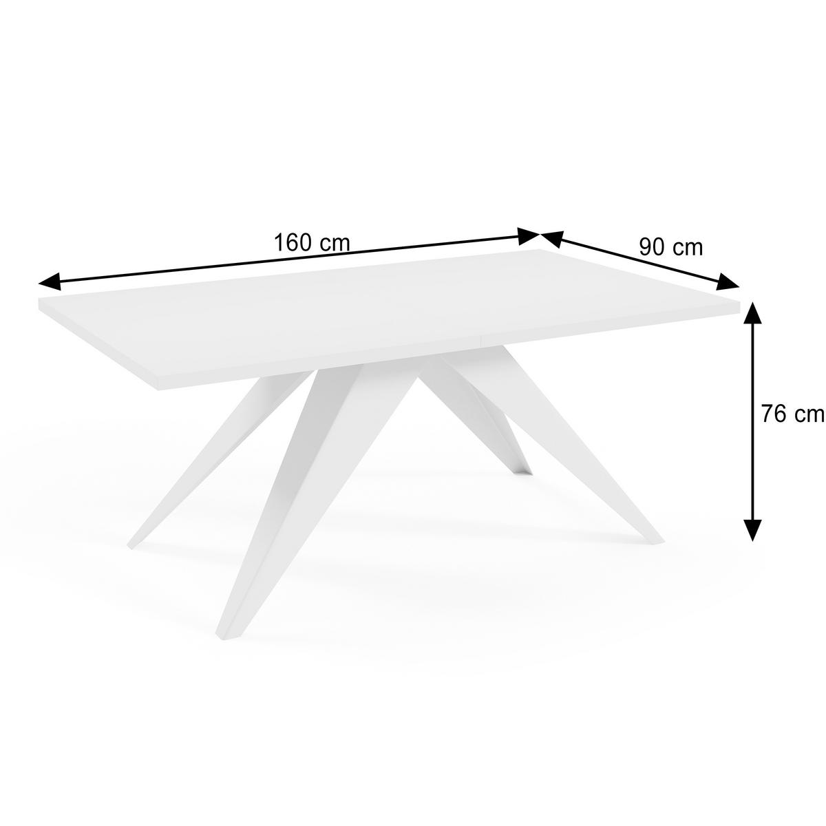 ESSTISCH Vivo, Rechteckiger Tisch mit Ausziehfunktion, 160-260x90 cm, Schwarz+eiche Craft - Eichefarben/Schwarz, Metall (160/90/76cm) - Beautysofa