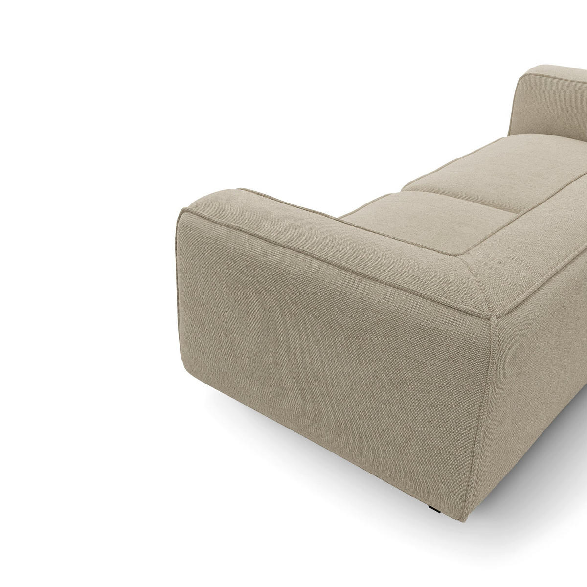 3-SITZER-SOFA aus gewebtem Stoff SOFIA Köpergewebe Beige 250cm - Beige, Textil (250/70/105cm) - Premium Interiors