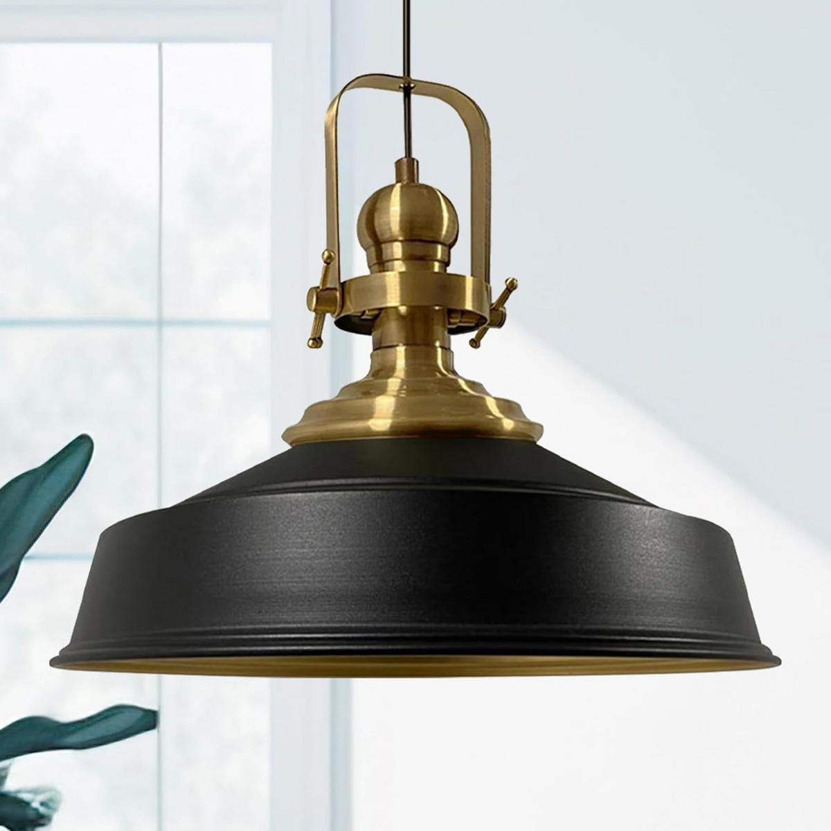 PENDELLEUCHTE Asletl 41/38 cm - Schwarz, Metall (38/41/160cm) - Bamyum