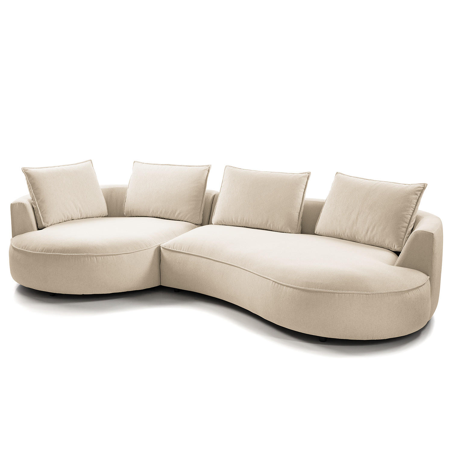BIGSOFA - Beige, Kunststoff/Textil (322/82/154cm) - home24
