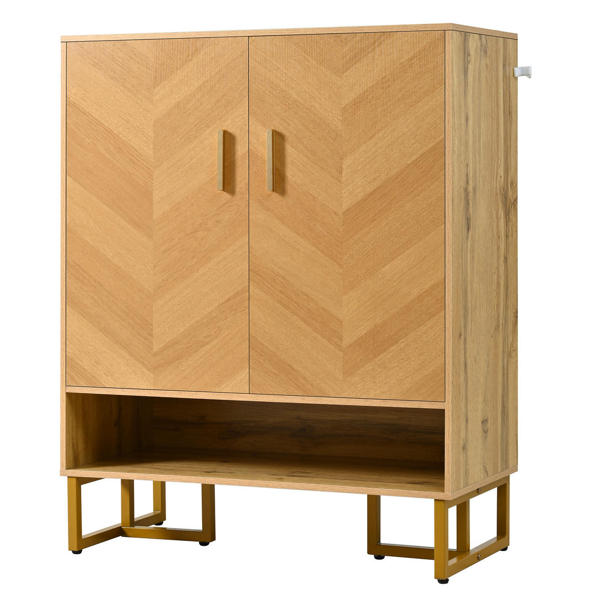 SCHUHSCHRANK 80/38/100 cm mit Soft-Close und offenem Fach, MDF in Holzoptik, Natur - Naturfarben, Holzwerkstoff (80/100/38cm) - Redom