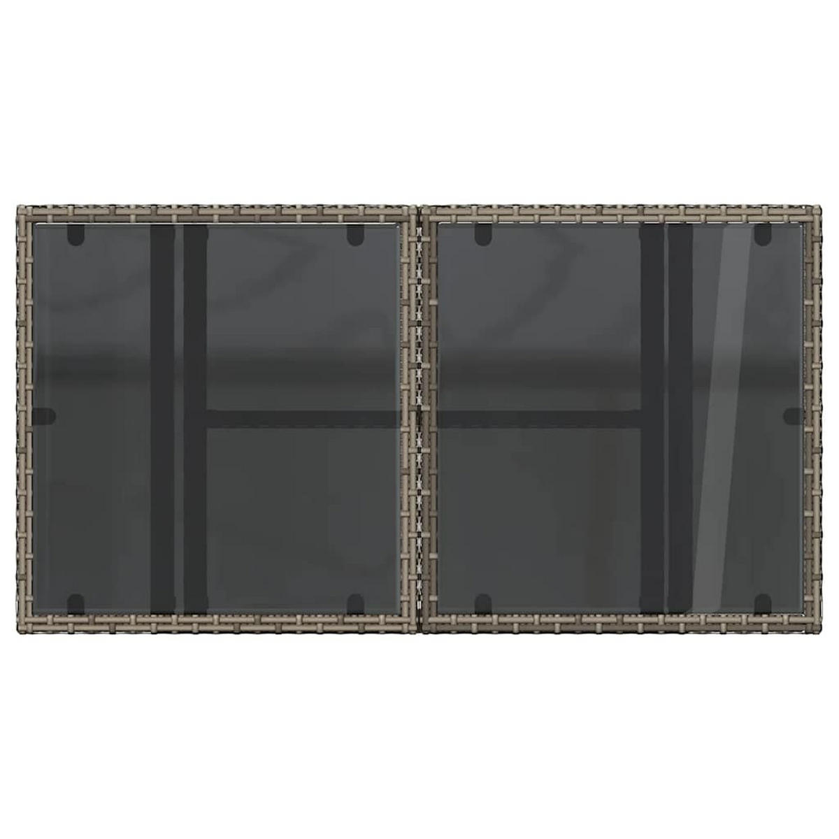 GARTENTISCH Mit Glasplatte Grau 100/55/73 Cm Poly Rattan - Grau, Kunststoff (55/100/73cm) - vidaXL