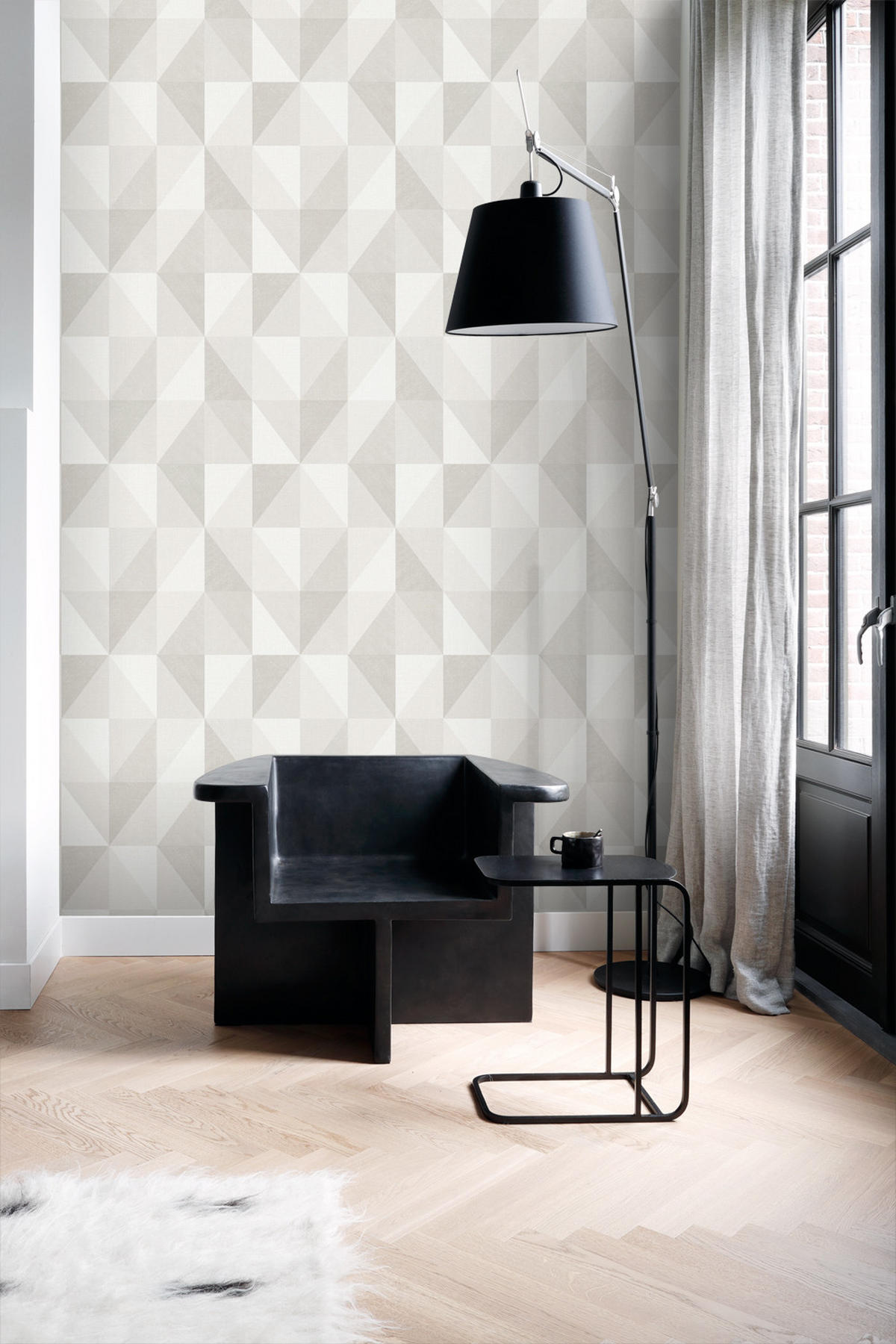 TAPETE 3D-Muster 50 x 900 cm - Beige, Papier (50/900cm) - Origin Wallcoverings
