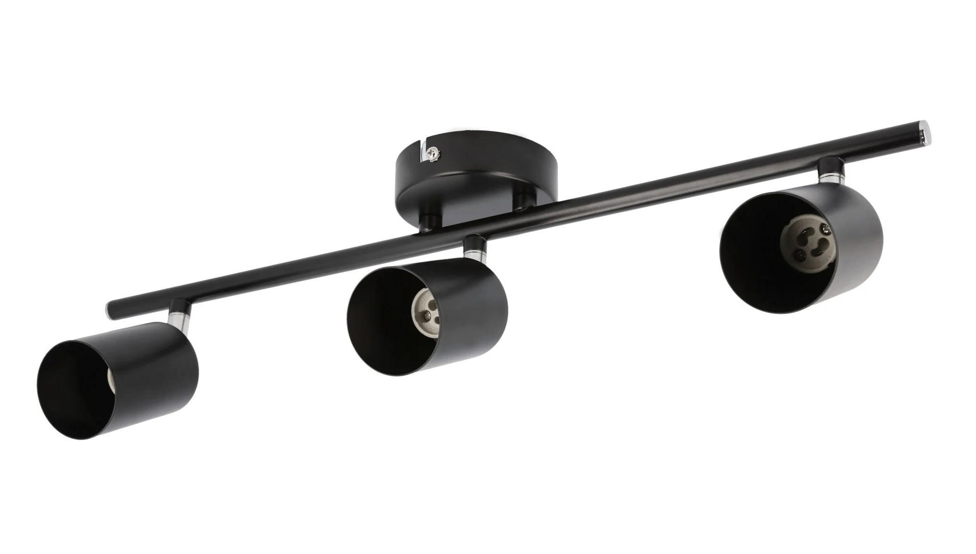DECKENSTRAHLER BAR LICHT BUCHSE Schwarz Triple Head GU10 - Schwarz, Metall (6/50/17cm) - CGC Europe
