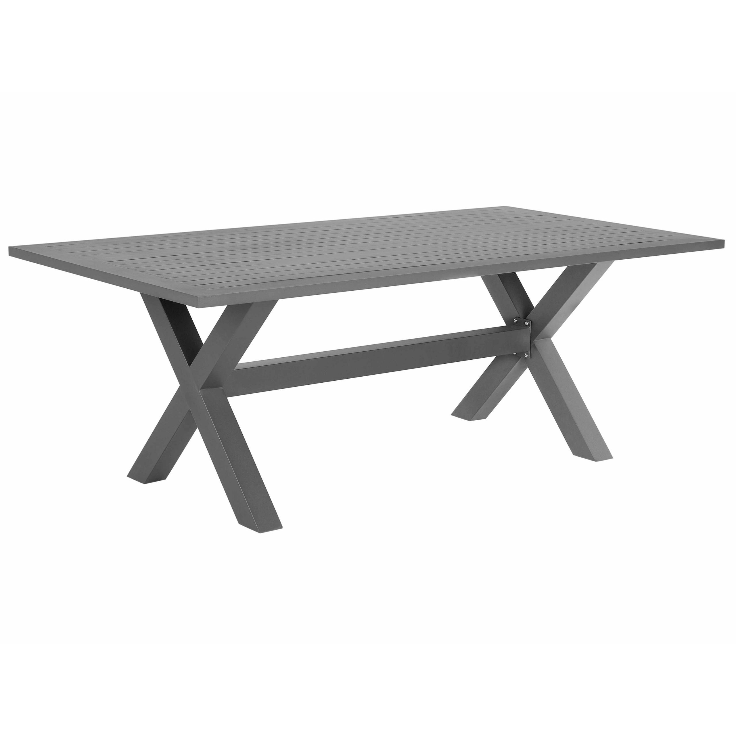 GARTENTISCH Aluminium grau 200/105 cm Cascais - Grau, Metall (200/105/74cm) - Beliani
