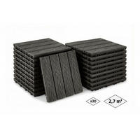 30ER-SET Terrassenplatten aus JURA-Verbundwerkstoff in grauer Holzoptik, 30 x 30 cm - Grau, Holzwerkstoff (30/30/2cm) - Casanoov