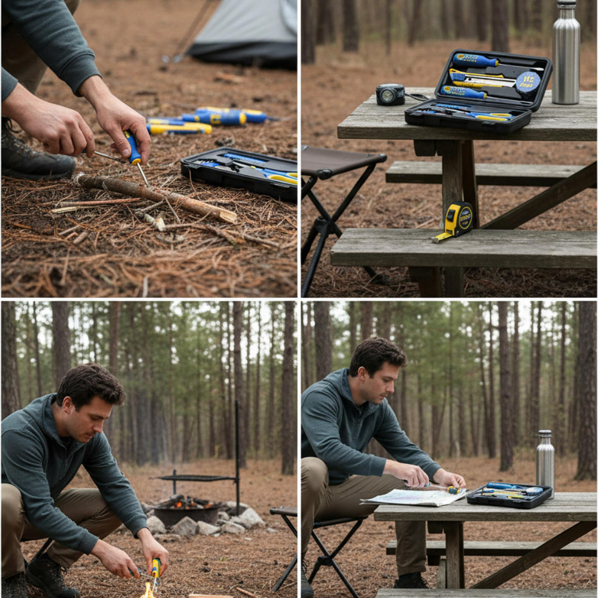 WERKZEUGSET Schwarz 21-teilig mit Schraubendreher Bits Schere Koffer - Schwarz, Kunststoff (23/6/13cm) - Kinzo