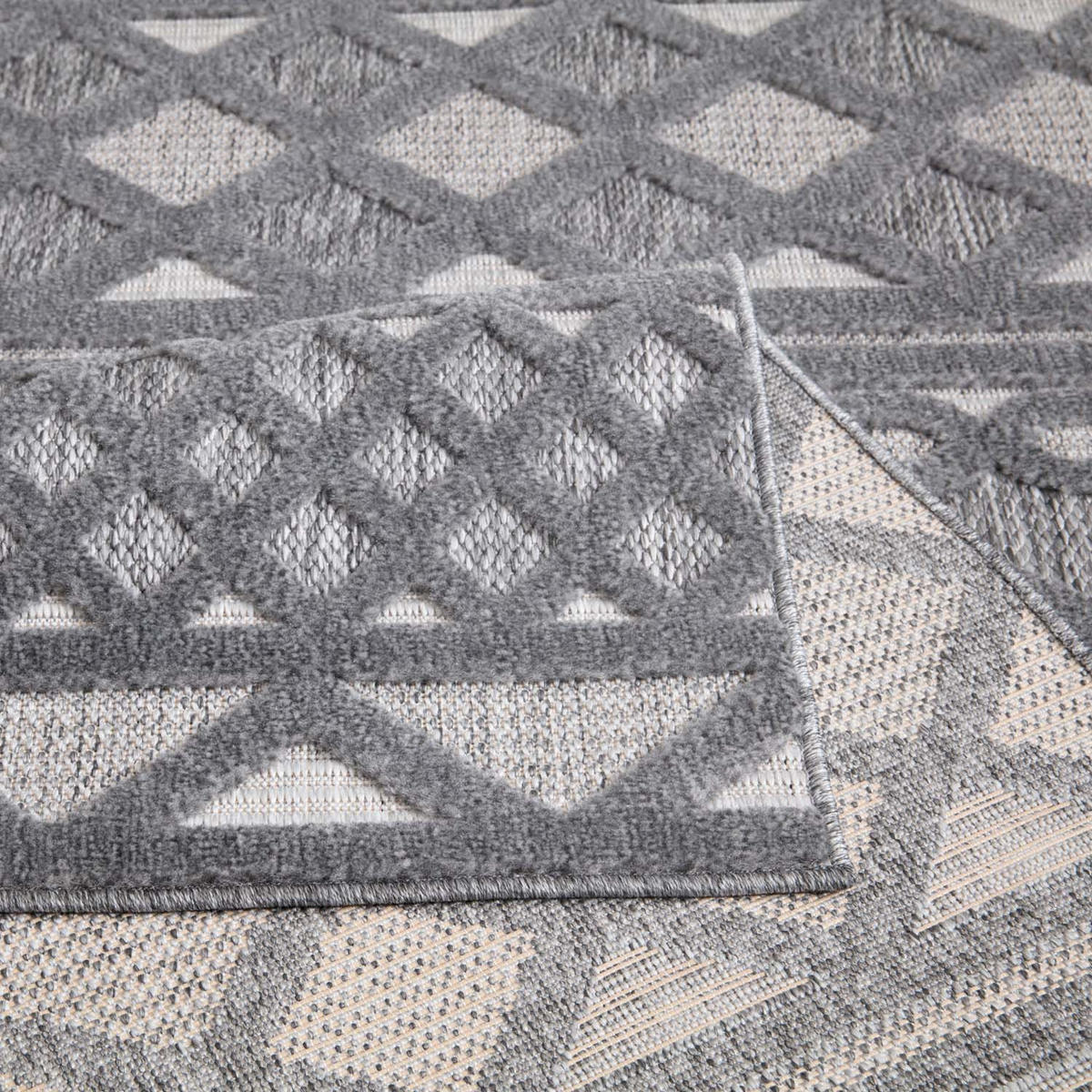 OUTDOOR-TEPPICH Santorini 435 Anthrazit 80x250 cm - Anthrazit, Textil (80/250cm) - carpet city
