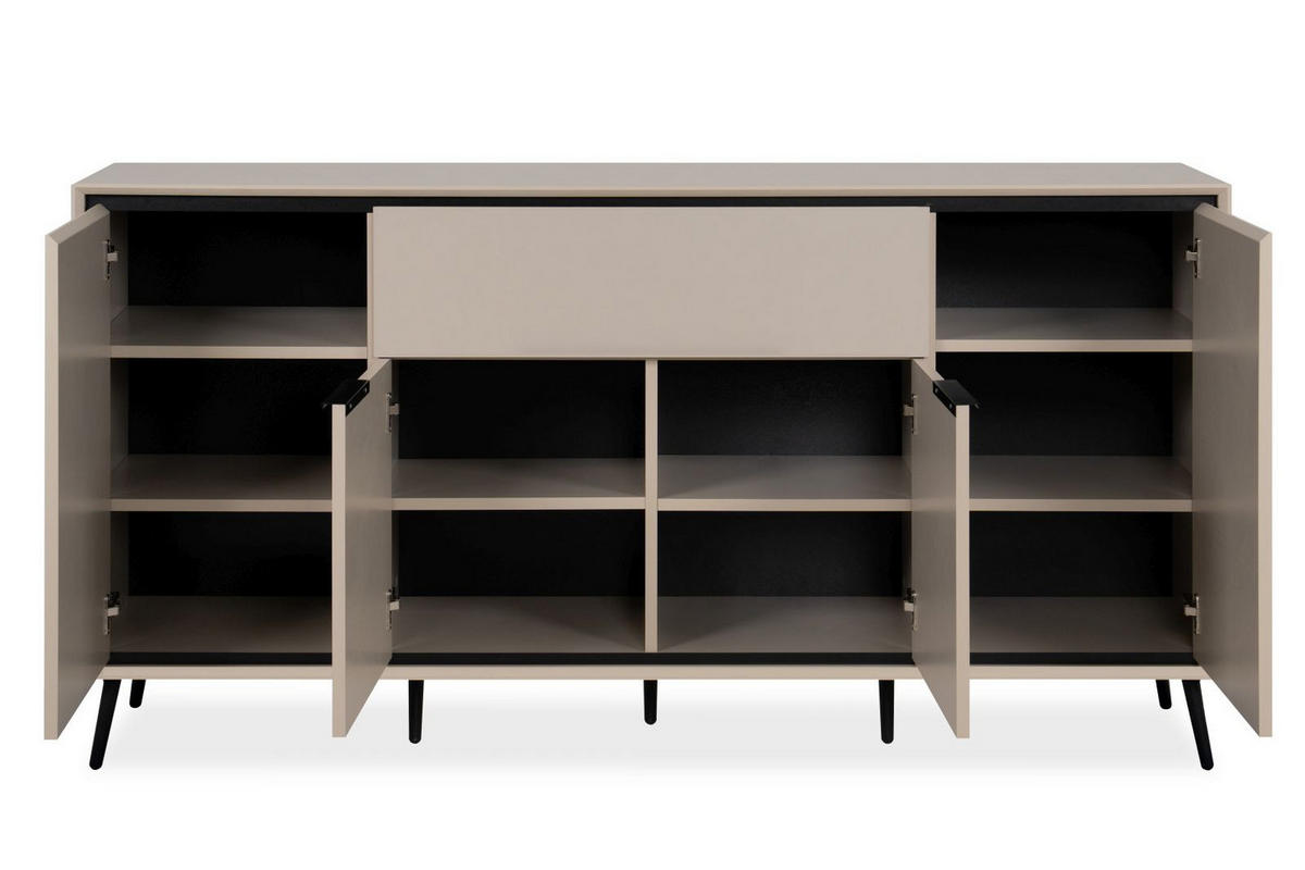 SIDEBOARD Aurora 51B sand / greige - Sandfarben/Schwarz, Holzwerkstoff/Kunststoff (175/90/38cm) - möbelvita