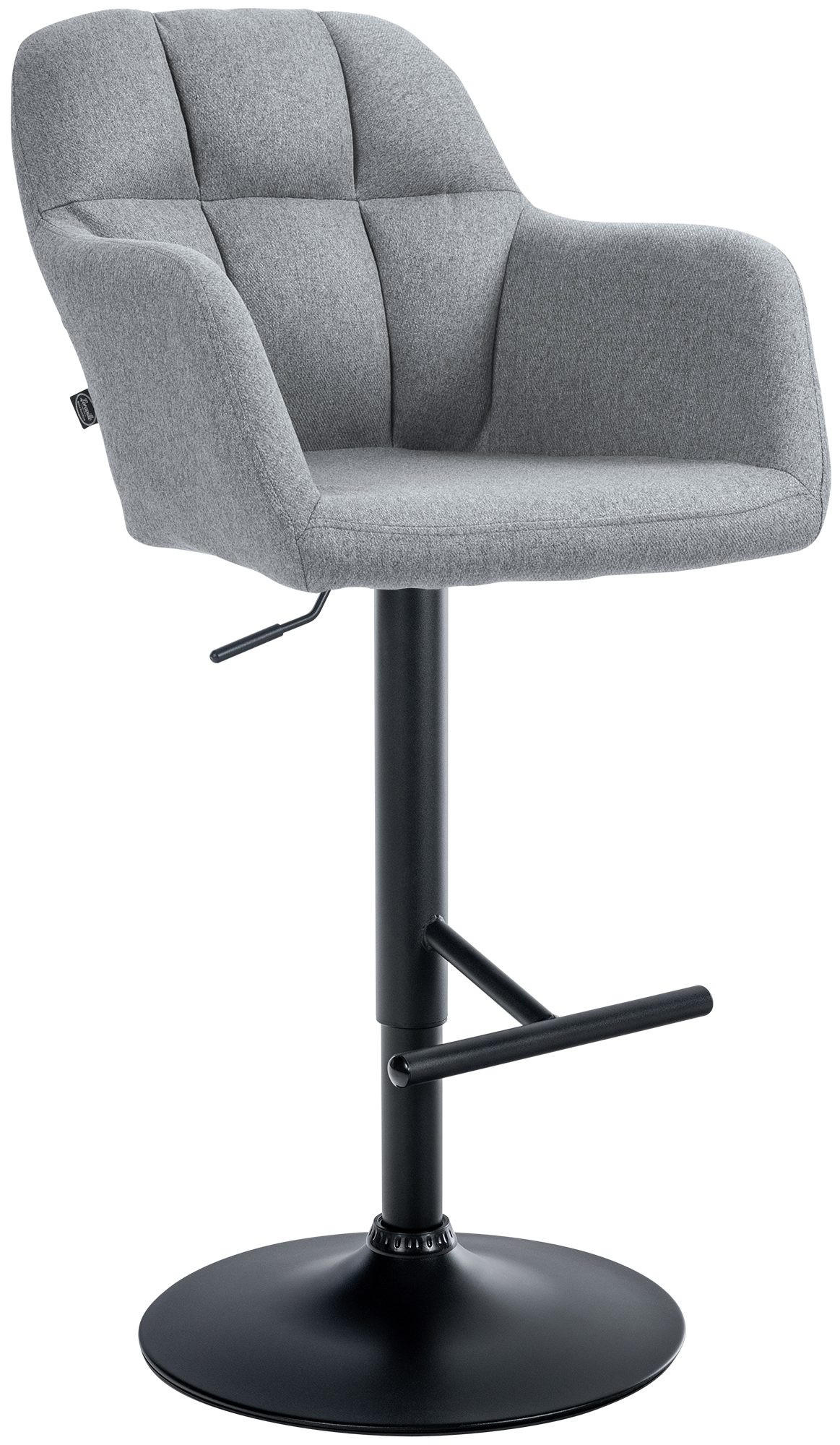 BARHOCKER Stoff grau - Schwarz/Grau, Textil (57/97/59cm) - CLP