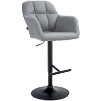 BARHOCKER Stoff grau - Schwarz/Grau, Textil (57/97/59cm) - CLP