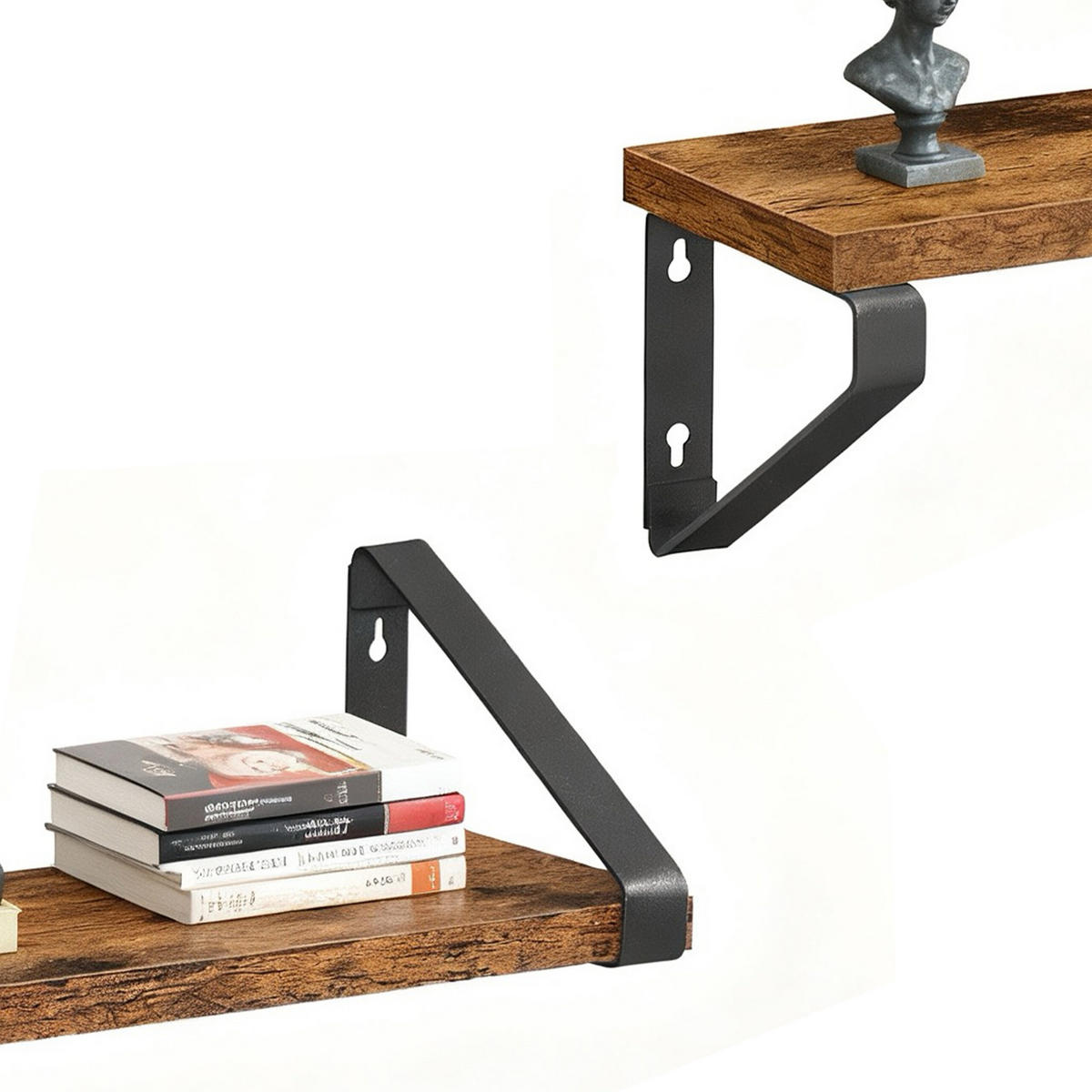 WANDREGAL-SET - Braun, Holzwerkstoff/Metall (40/11/12cm) - Relaxdays