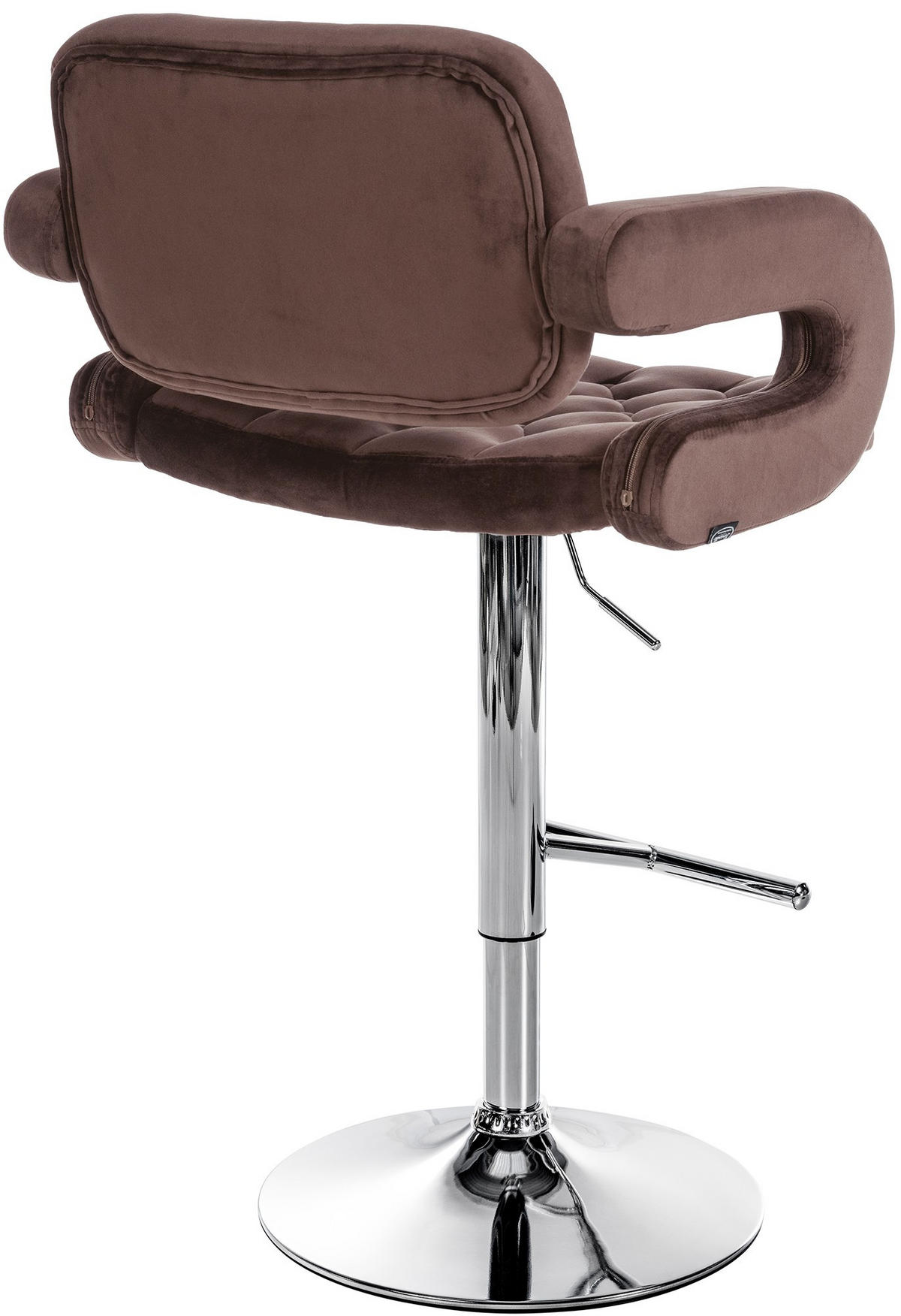 BARHOCKER Samt braun - Chromfarben/Braun, Textil (62/103/55cm) - CLP