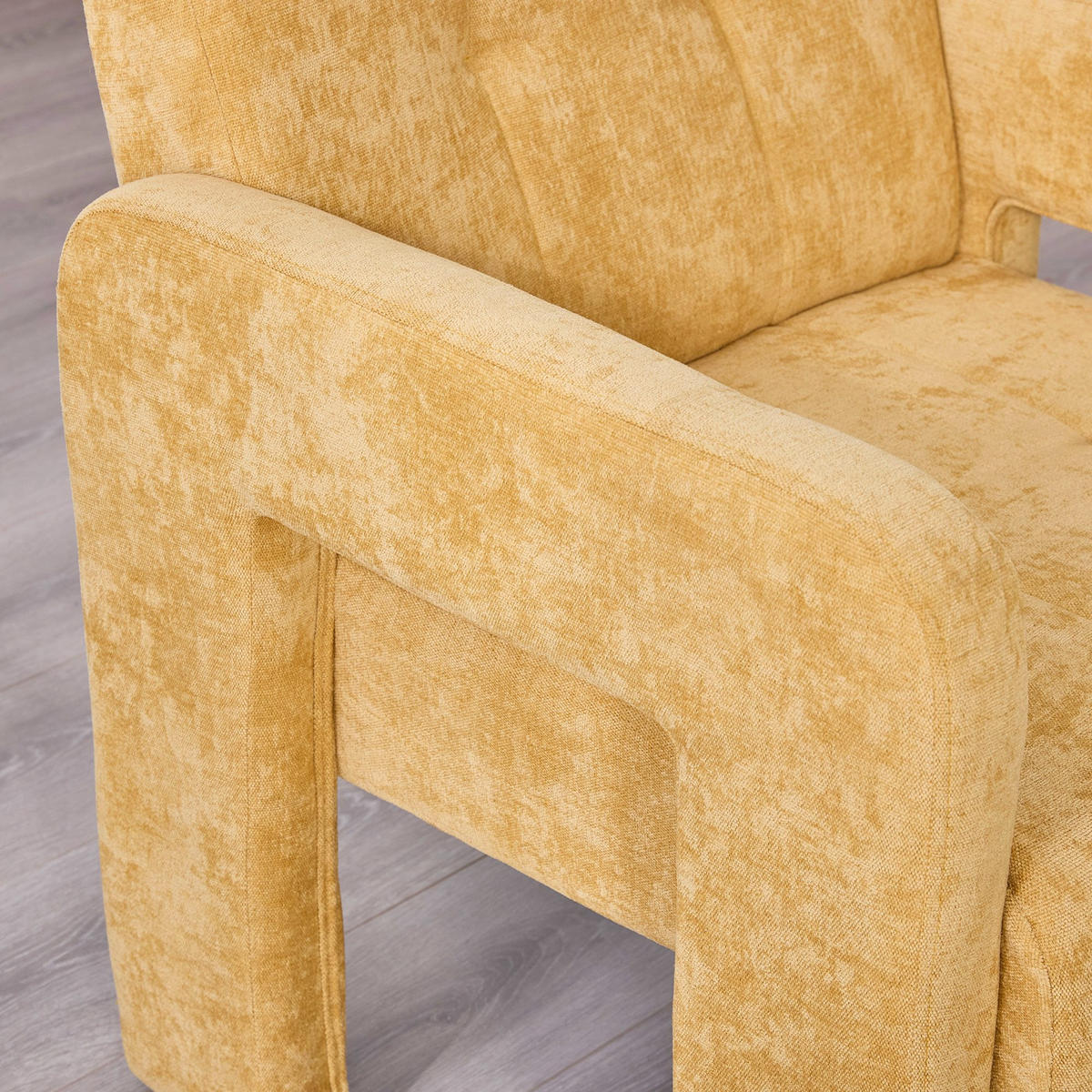 SESSEL Einzelner Sessel,dicke Polsterung,Chenille,Gelb - Gelb, Textil (67.5/74.5/69cm) - LVHOM
