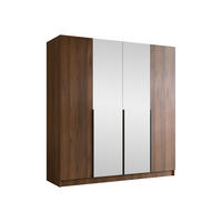 KLEIDERSCHRANK Santi II - Nussbaumfarben/Schwarz, Holzwerkstoff/Metall (200/215/58cm) - MIRJAN24