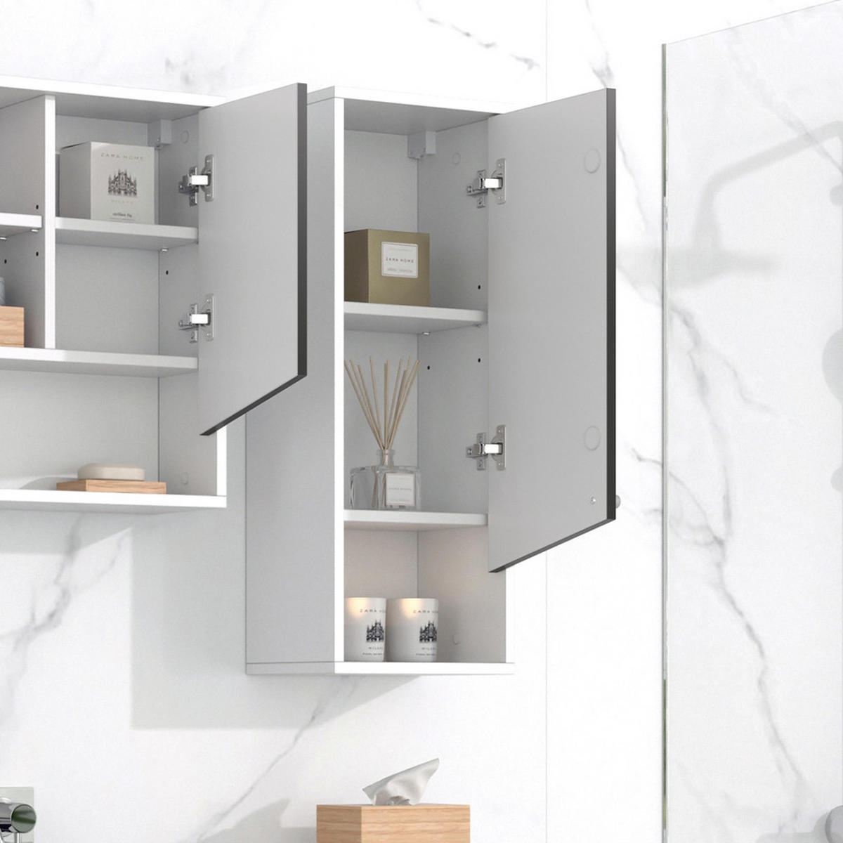 BADSCHRANK Irida Anthrazit/Weiß 30 x 79 cm - Anthrazit/Weiß, Holzwerkstoff (30/79/22cm) - Vicco