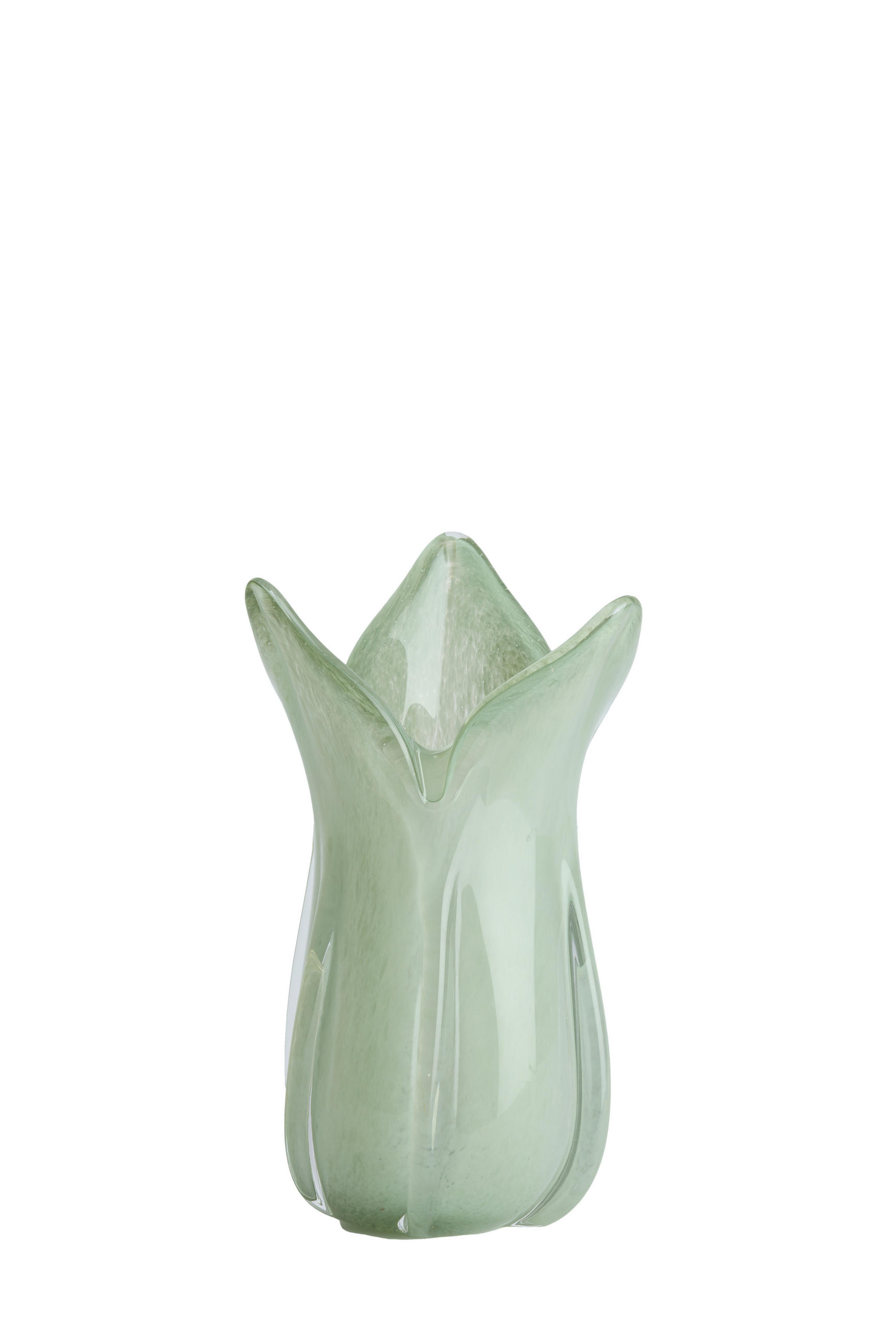 VAZE Evina Grün 14/14/28 cm - Grün, Glas (28cm) - Light & Living