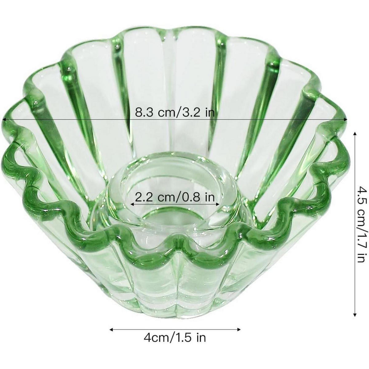 KERZENSTÄNDER 3er Set Glas Grün - Grün, Glas (8.3/4.3/8.3cm)