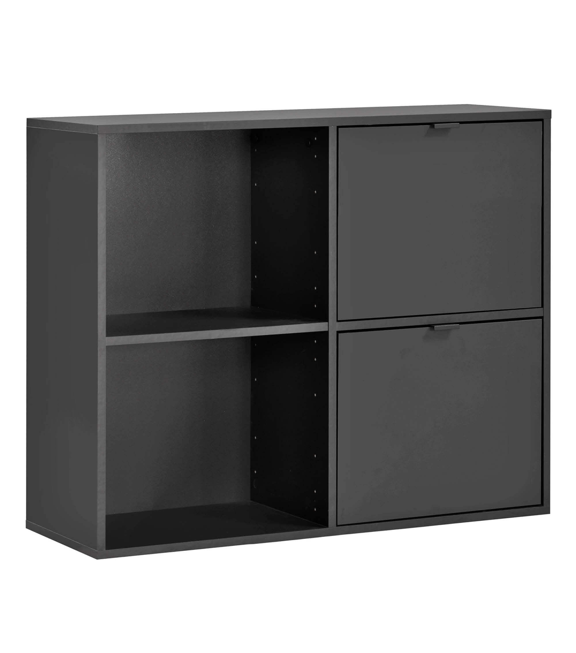 AKTENREGAL Der Verstauer - Anthrazit, Holzwerkstoff (88/75/35cm) - Mokebo