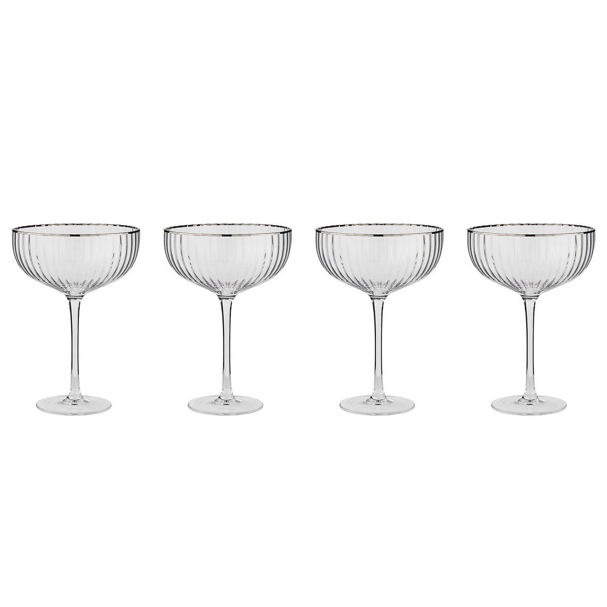 CHAMPAGNERSCHALE (4er Set) Chelsea - Transparent, Glas (0.4L) - Butlers
