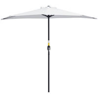 SONNENSCHIRM DE-11422 für Balkon, mit Kurbel, 5 Streben Creme - Weiß, Metall (135/260cm) - ComfortXL