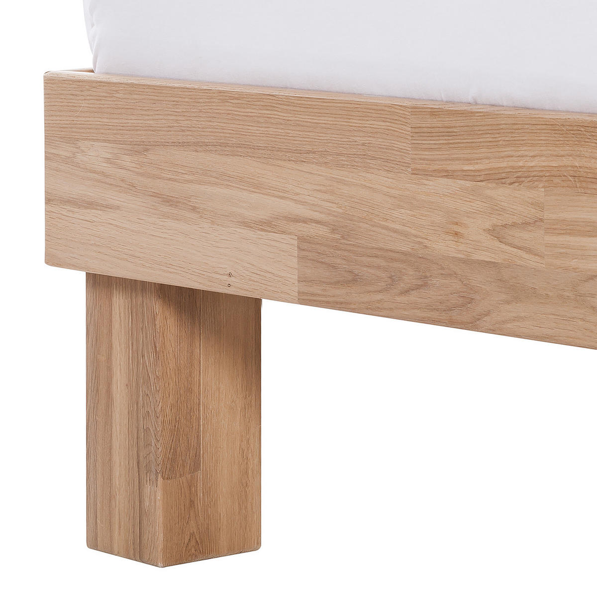 MASSIVHOLZBETT - Massivholz - Eiche - Eiche Bianco, Holz (120/200cm) - home24