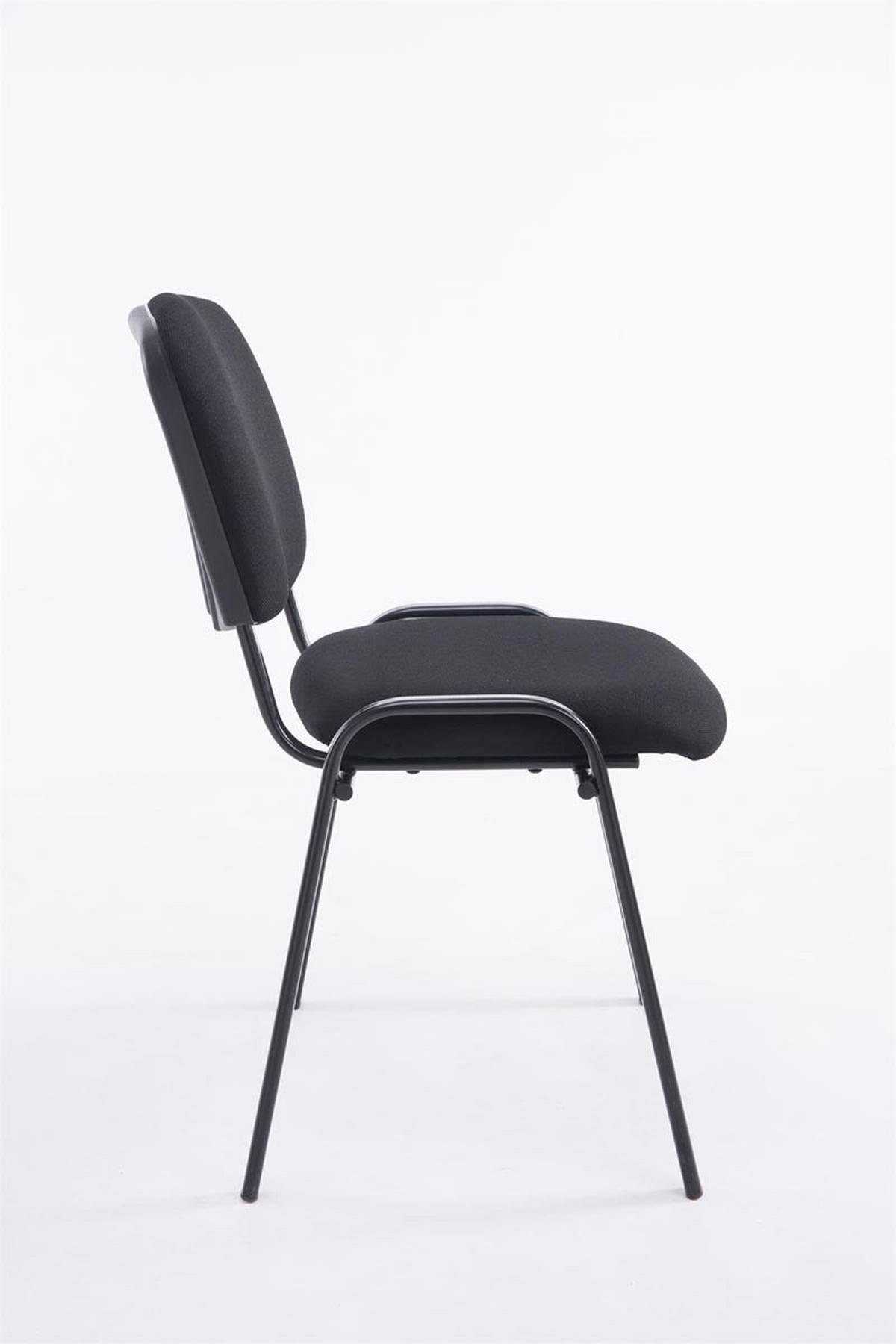 BESUCHERSTUHL Keen XL mit Stoffbezug Gestell, Schwarz / Bezug Schwarz - Schwarz, Textil/Metall (53/84/57cm) - TPFLiving