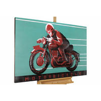 METALLBILD Rot 120/80 cm - Blau/Rot, Metall (120/80cm) - KUNSTLOFT