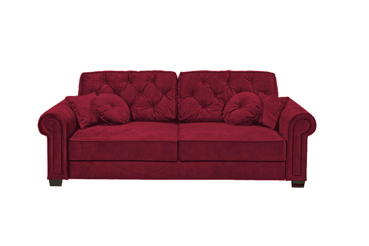 2-SITZER mit Schlaffunktion und Bettkasten - Rotbraun/Rot, Kunststoff/Textil (252/102/115cm) - ed exciting design