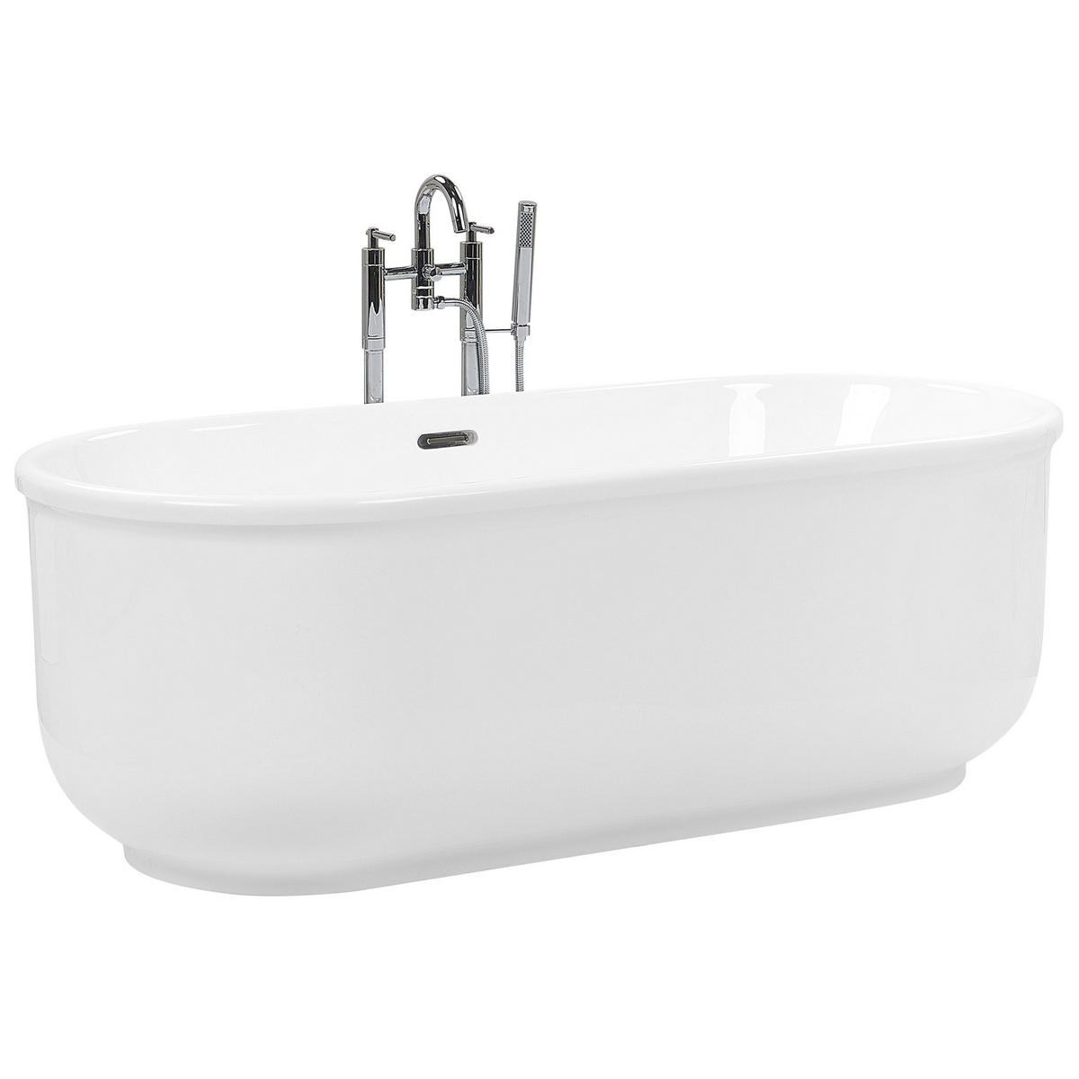 BADEWANNE FREISTEHEND 80x170x59 cm weiß Pinel - Weiß, Kunststoff (80/59/170cm) - Beliani